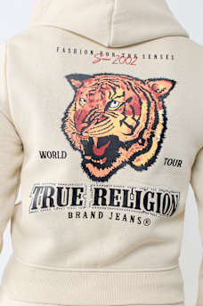 TIGER SHRUNKEN ZIP HOODIE