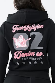 GLITTER BUDDHA CLASSIC ZIP HOODIE, image 1