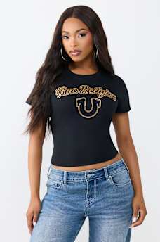 GLITTER RELAXED SHRUNKEN TEE