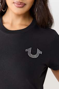 DISTRESSED HORSESHOE CREWNECK TEE