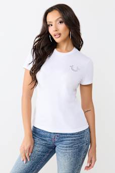 DISTRESSED HORSESHOE CREWNECK TEE