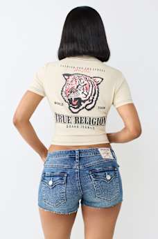 CRYSTAL TIGER RELAXED SHRUNKEN TEE