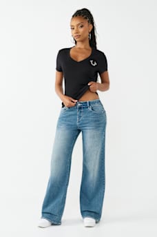 CRYSTAL HORSESHOE V-NECK TEE, image 3