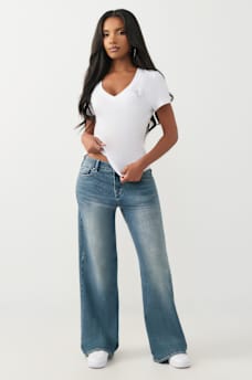 CRYSTAL HORSESHOE V-NECK TEE, image 3