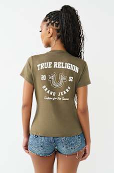 CRYSTAL HORSESHOE V-NECK TEE, image 6