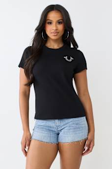 IRIDESCENT LOGO CREWNECK TEE