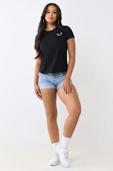 IRIDESCENT LOGO CREWNECK TEE