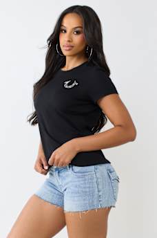 IRIDESCENT LOGO CREWNECK TEE