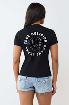 IRIDESCENT LOGO CREWNECK TEE