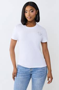 IRIDESCENT LOGO CREWNECK TEE