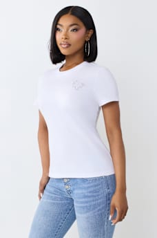 IRIDESCENT LOGO CREWNECK TEE