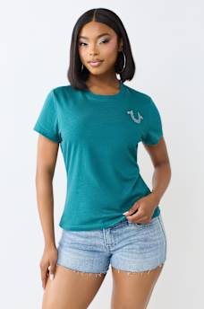 IRIDESCENT LOGO CREWNECK TEE