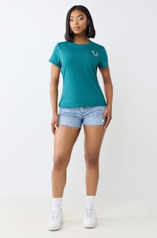 IRIDESCENT LOGO CREWNECK TEE