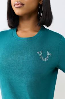 IRIDESCENT LOGO CREWNECK TEE