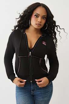 CONTRAST STITCH ZIP HOODIE, image 2