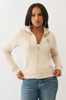 SUDADERA CON CAPUCHA, CIERRE Y COSTURAS EN CONTRASTE, image 2