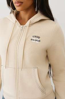 SUDADERA CON CAPUCHA, CIERRE Y COSTURAS EN CONTRASTE, image 6