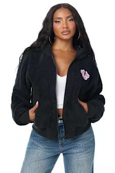 VARSITY SHERPA BOMBER JACKET