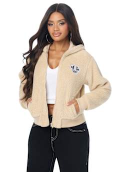 VARSITY SHERPA BOMBER JACKET