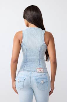 DENIM BUSTIER TOP, image 5