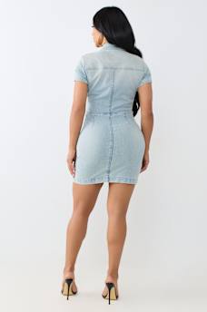 ZIP-FRONT MINI DRESS