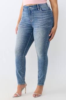 PLUS JENNIE MID RISE CRYSTAL CURVY SKINNY JEAN 