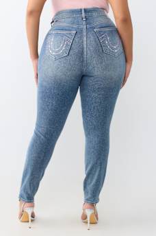 PLUS JENNIE MID RISE CRYSTAL CURVY SKINNY JEAN 