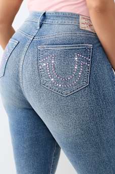 PLUS JENNIE MID RISE CRYSTAL CURVY SKINNY JEAN 