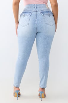 PLUS JENNIE MID RISE FLAP CURVY SKINNY JEAN