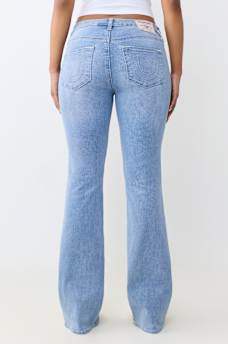 BECCA MID RISE BUTTON-FRONT BOOTCUT JEAN
