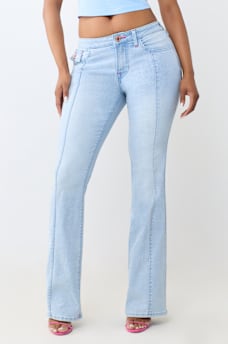 BECCA MID RISE SEAMED FLAP BOOTCUT JEAN