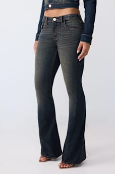 JOEY MID RISE STUDDED FLAP FLARE JEAN, image 4