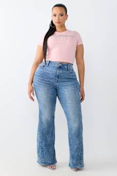 PLUS JOEY MID RISE FLAP FLARE JEAN