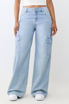 BOBBI MID RISE BAGGY CARGO JEAN