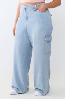 PLUS BOBBI MID RISE BAGGY CARGO JEAN