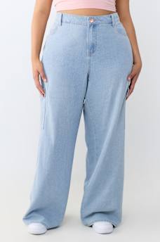 PLUS BOBBI MID RISE BAGGY CARGO JEAN