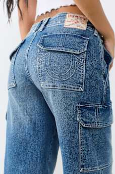 DENIM CARGO STRAIGHT JEAN