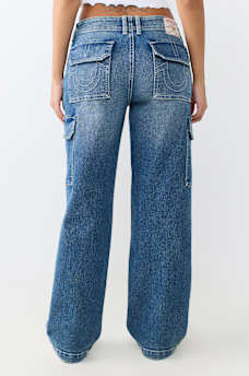 DENIM CARGO STRAIGHT JEAN