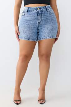 PLUS JENNIE MID RISE FLAP CURVY SHORT