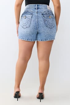 PLUS JENNIE MID RISE FLAP CURVY SHORT