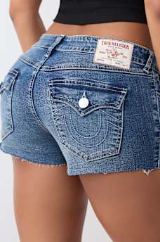 SHORT TAILLE BASSE &Agrave; RABAT AVEC OURLET BRUT JOEY