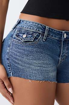 SHORT TAILLE BASSE &Agrave; RABAT AVEC OURLET BRUT JOEY
