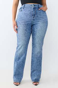 PLUS BILLIE MID RISE FLAP STRAIGHT JEAN