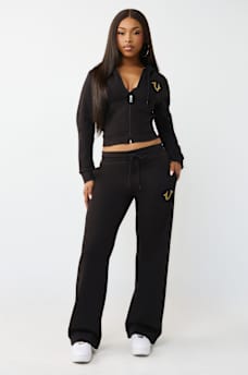 CRYSTAL HORSESHOE STRAIGHT LEG SWEATPANT, image 2