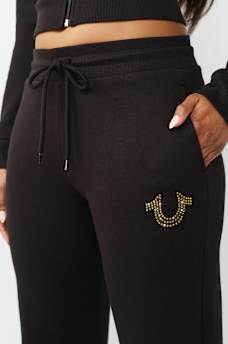 CRYSTAL HORSESHOE STRAIGHT LEG SWEATPANT, image 4