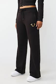 CRYSTAL HORSESHOE STRAIGHT LEG SWEATPANT, image 1