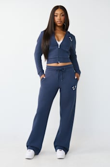 CRYSTAL HORSESHOE STRAIGHT LEG SWEATPANT, image 2