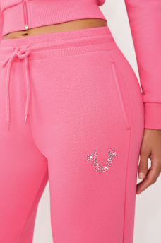 CRYSTAL HORSESHOE STRAIGHT LEG SWEATPANT, image 4