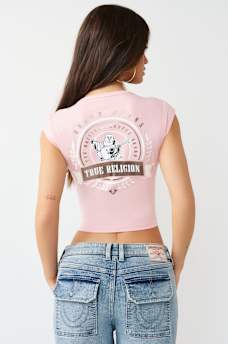 CAMISETA DE MANGA DE CASQUILLO CON CUELLO EN V, image 6