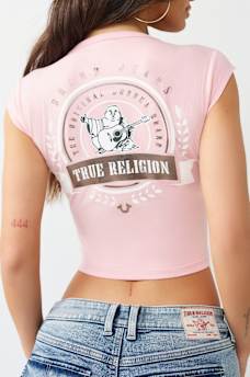 CAMISETA DE MANGA DE CASQUILLO CON CUELLO EN V, image 1